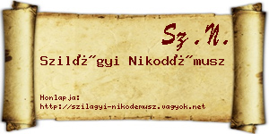 Szilágyi Nikodémusz névjegykártya